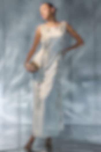 Ivory Japanese Crepe Straight Cocktail Dress by Kalighata Pret at Pernia's Pop Up Shop
