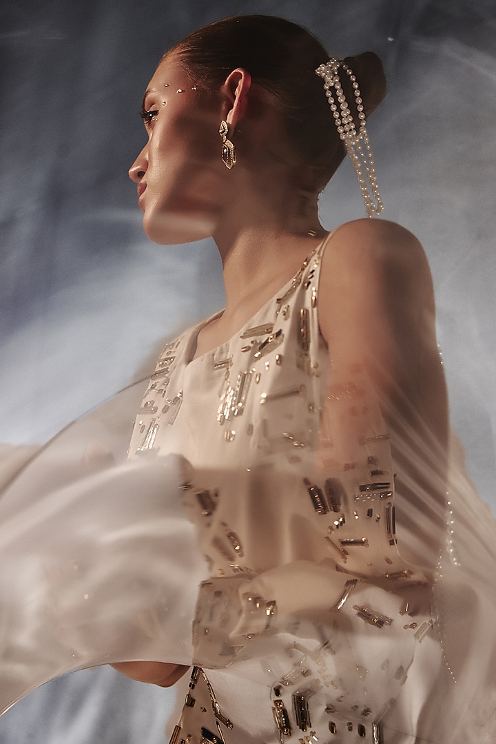 Ivory Japanese Crepe Straight Cocktail Dress by Kalighata Pret at Pernia's Pop Up Shop