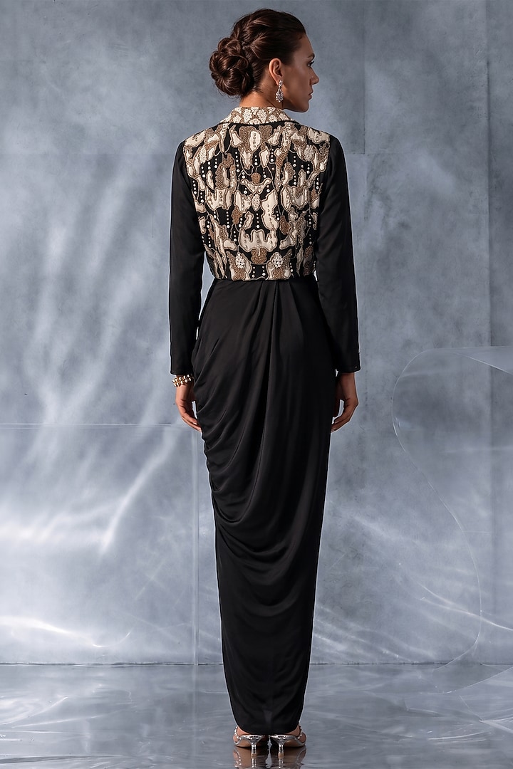 Black Organza Skirt Set by Kalighata Pret at Pernia's Pop Up Shop