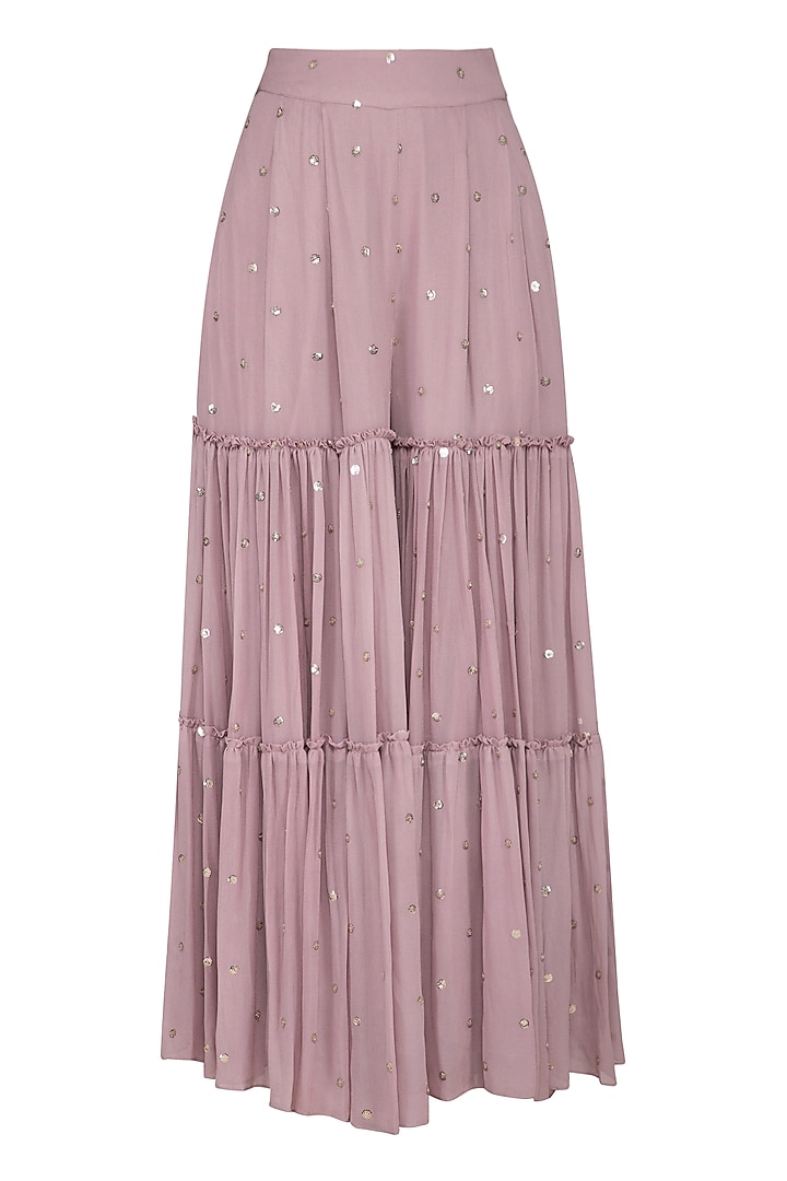 Dusky Lavender Embroidered Wedding Sharara Set by Kaia at Pernia's Pop Up Shop