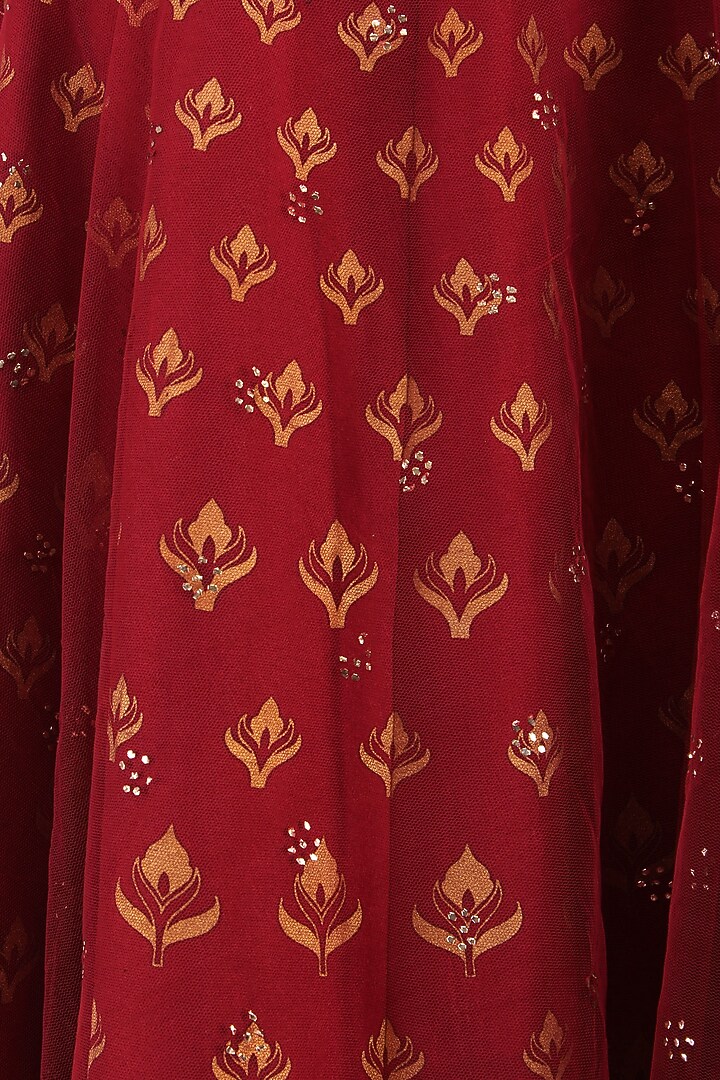 Mauve and maroon embroidered lehenga set available only at Pernia's Pop Up Shop.