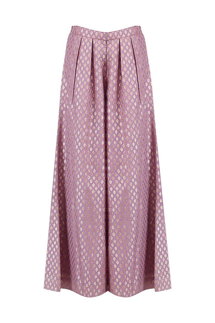 Lavender floral embroidered kurta with palazzo pants set available only at Pernia's Pop Up Shop.