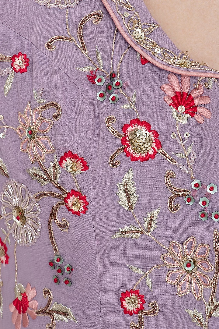 Mauve embroidered anarkali set available only at Pernia's Pop Up Shop.