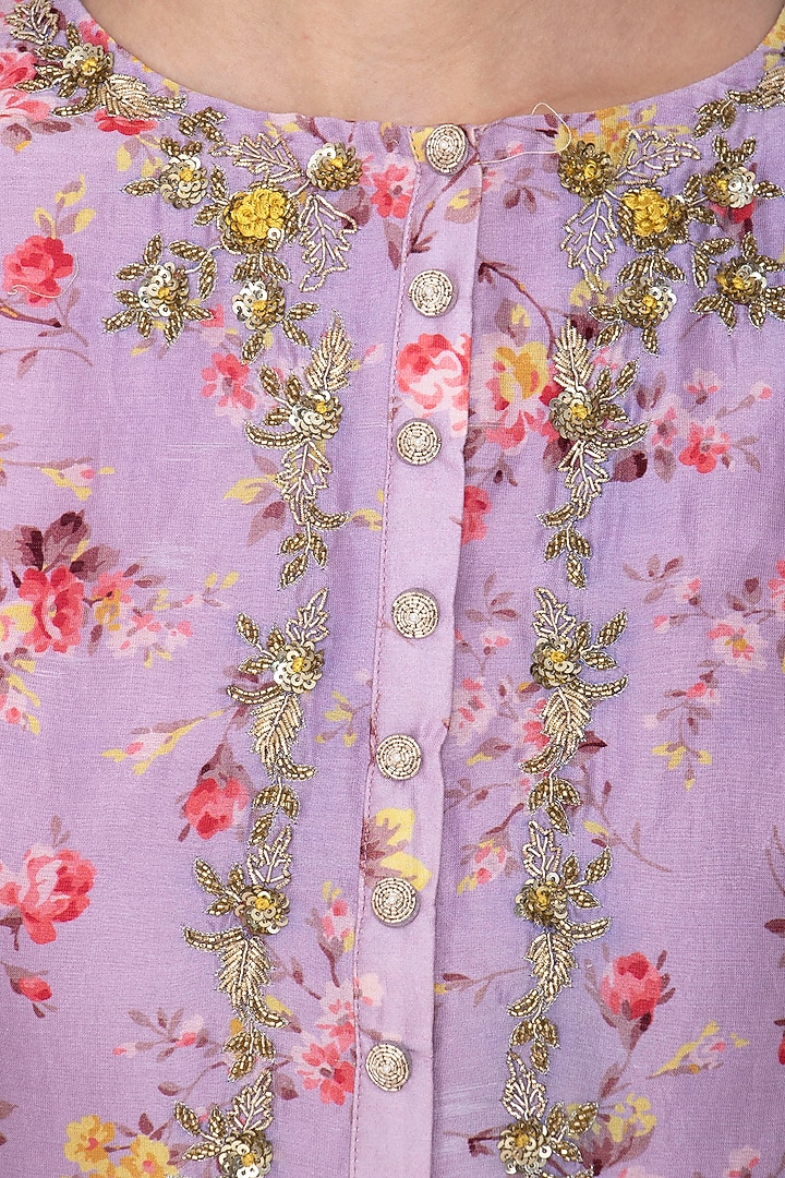 Mauve embroidered kurta with pants available only at Pernia's Pop Up Shop.