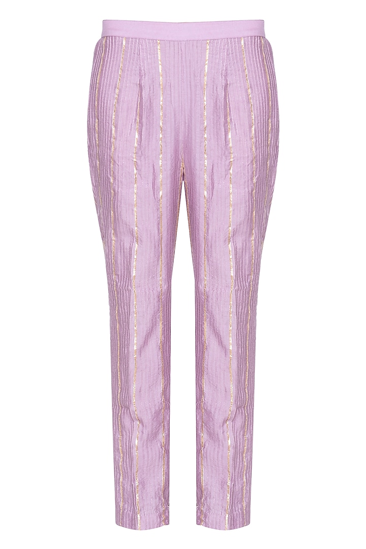 Mauve embroidered kurta with pants available only at Pernia's Pop Up Shop.