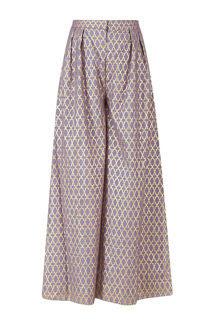 Muave mirror work kurta with palazzo pants and dupatta set available only at Pernia's Pop Up Shop.