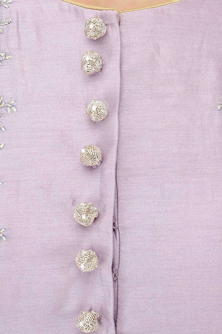 Muave mirror work kurta with palazzo pants and dupatta set available only at Pernia's Pop Up Shop.