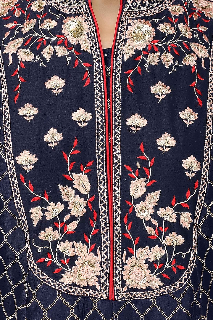 Indigo embroidered kurta dress available only at Pernia's Pop Up Shop.