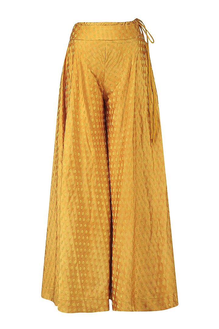 Taupe embroidered kurta with banarasi sharara and dupatta set available only at Pernia's Pop Up Shop.