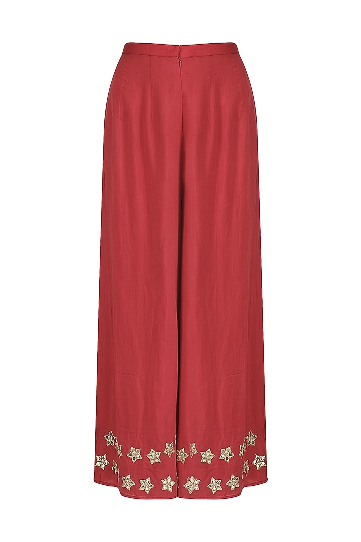 Indigo blue embroidered block printing kurta and palazzo set available only at Pernia's Pop Up Shop.