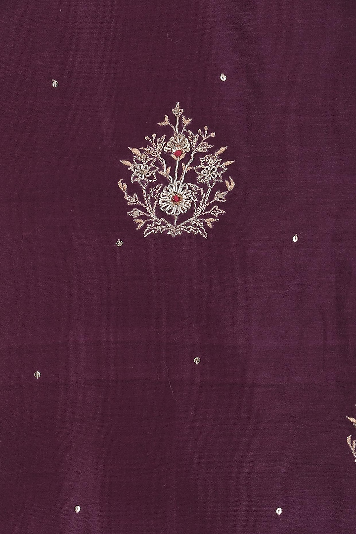 Deep purple embroidered kurta and palazzo set available only at Pernia's Pop Up Shop.