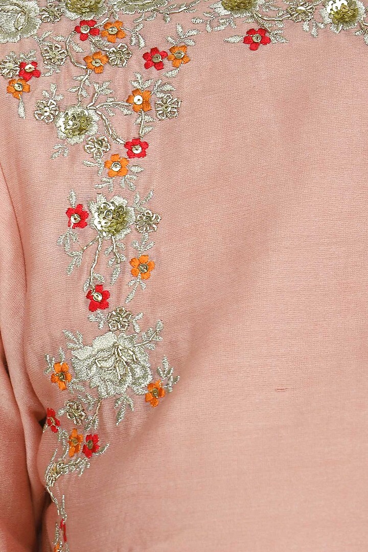 Lotus pink embroidered kurta and sharara set available only at Pernia's Pop Up Shop.