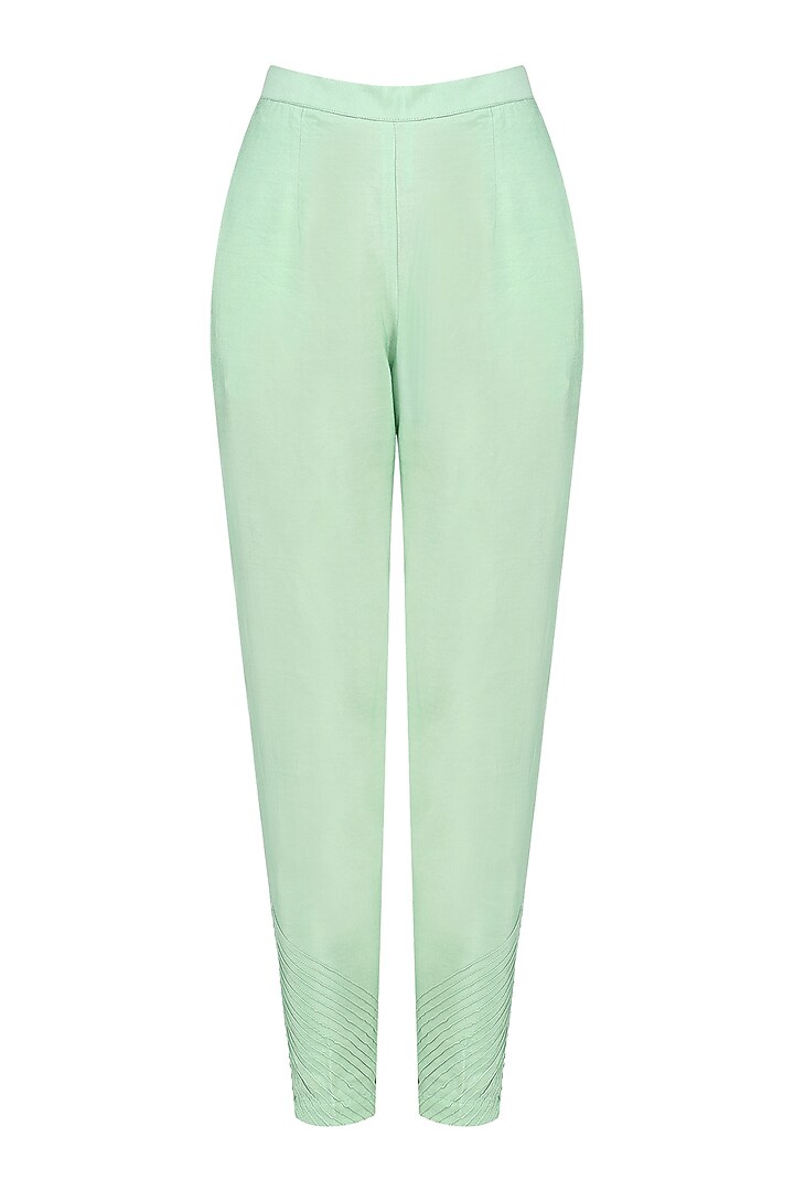 Sea green embroidered jaquard jacket with pants set available only at Pernia's Pop Up Shop.