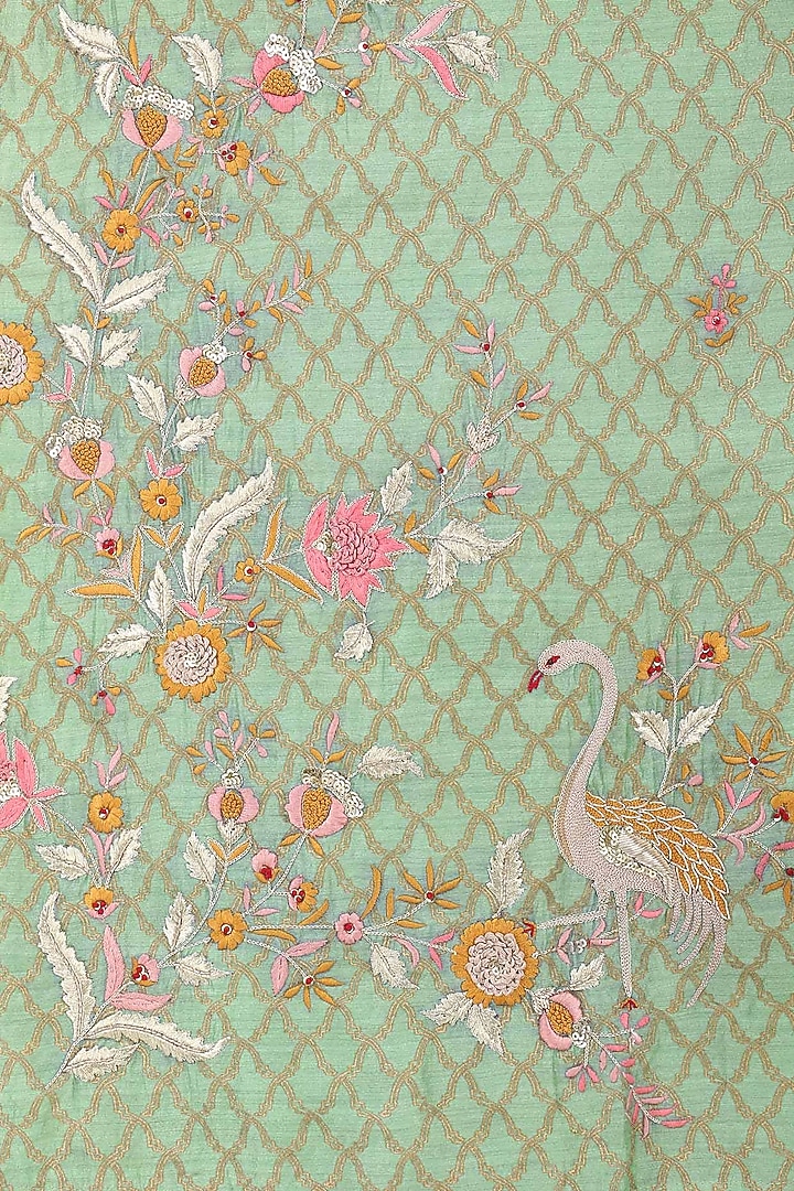 Mint green embroidered kurta with palazzo pants set available only at Pernia's Pop Up Shop.