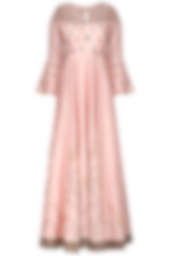 Lotus pink embroidered anarkali set available only at Pernia's Pop Up Shop.