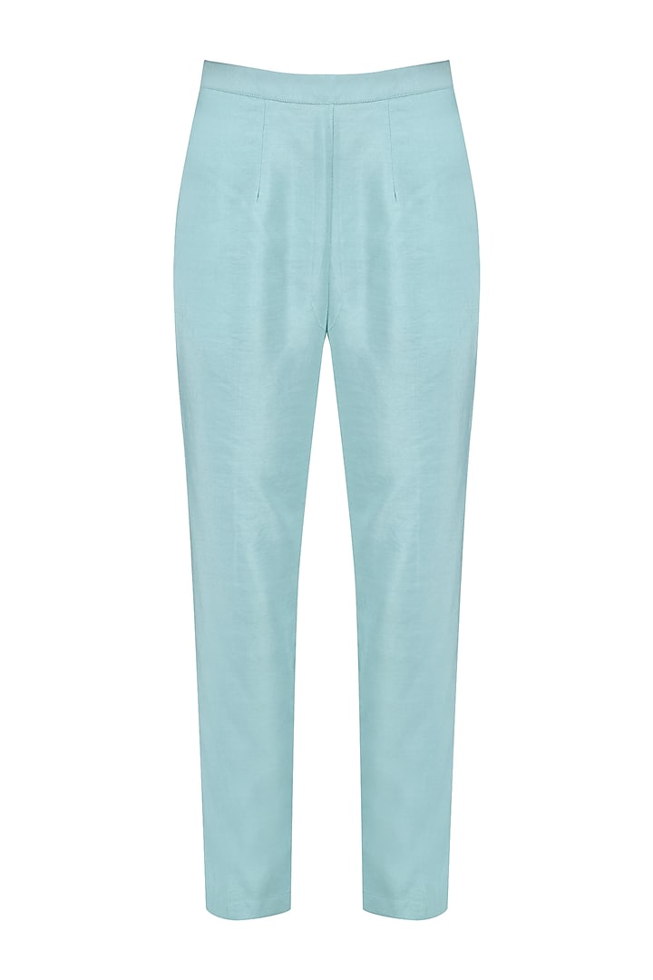 Powder blue embroidered jacket with palazzo pants set available only at Pernia's Pop Up Shop.