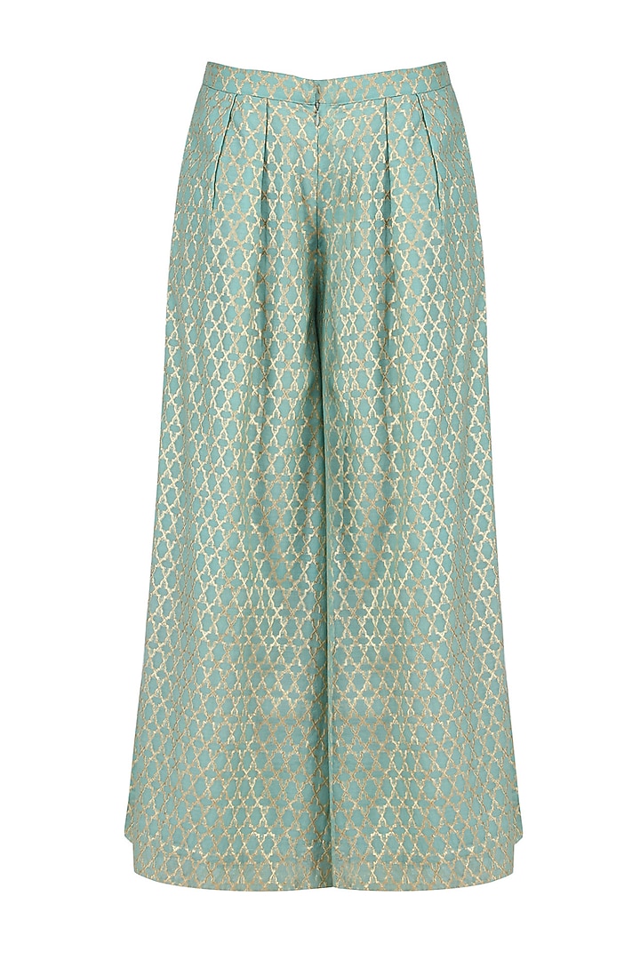 Powder blue floral work kurta and palazzo pants set available only at Pernia's Pop Up Shop.