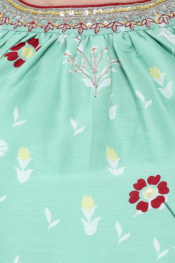 Powder blue embroidered kurta with sharara pants set available only at Pernia's Pop Up Shop.