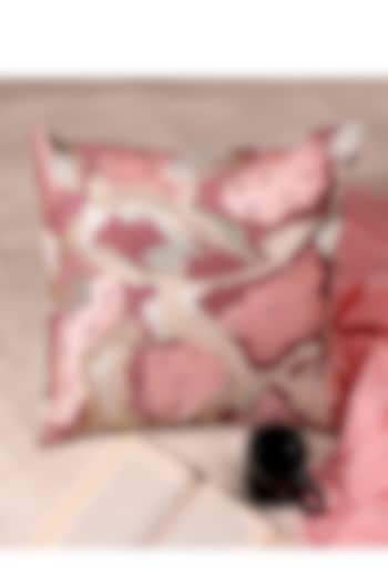 Pink Cream Embroidered Cushion Cover (Set of 2) by Khaabka at Pernia's Pop Up Shop