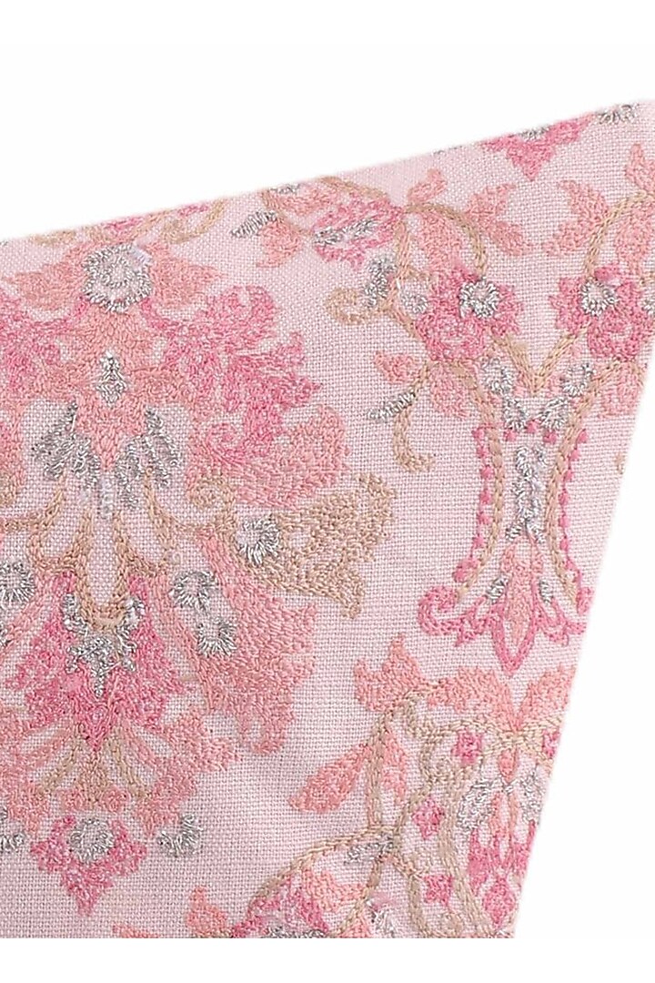 Pink Embroidered Cushion Cover (Set of 2) by Khaabka at Pernia's Pop Up Shop