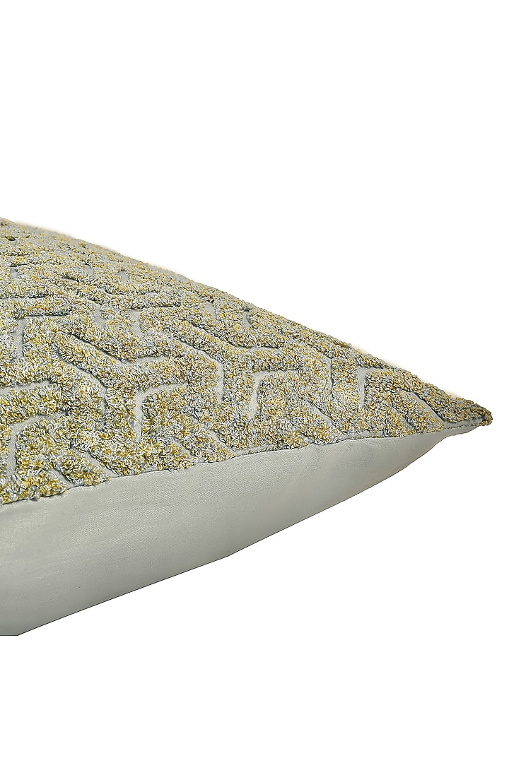 Sky Blue Cotton Silk Embroidered Square Cushion Cover Set Of 2 by Khaabka at Pernia's Pop Up Shop