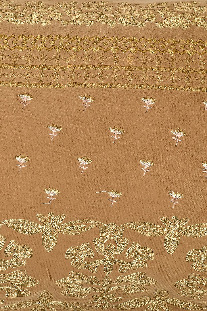 Brown Velvet Zari Embroidered Cushion Cover Set Of 2 by Khaabka at Pernia's Pop Up Shop