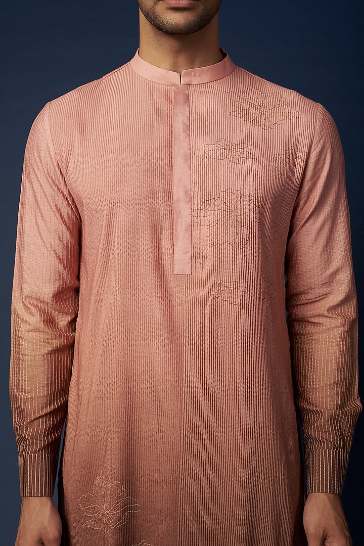 Pink Ombre Embroidered Kurta Set by Khanijo at Pernia's Pop Up Shop