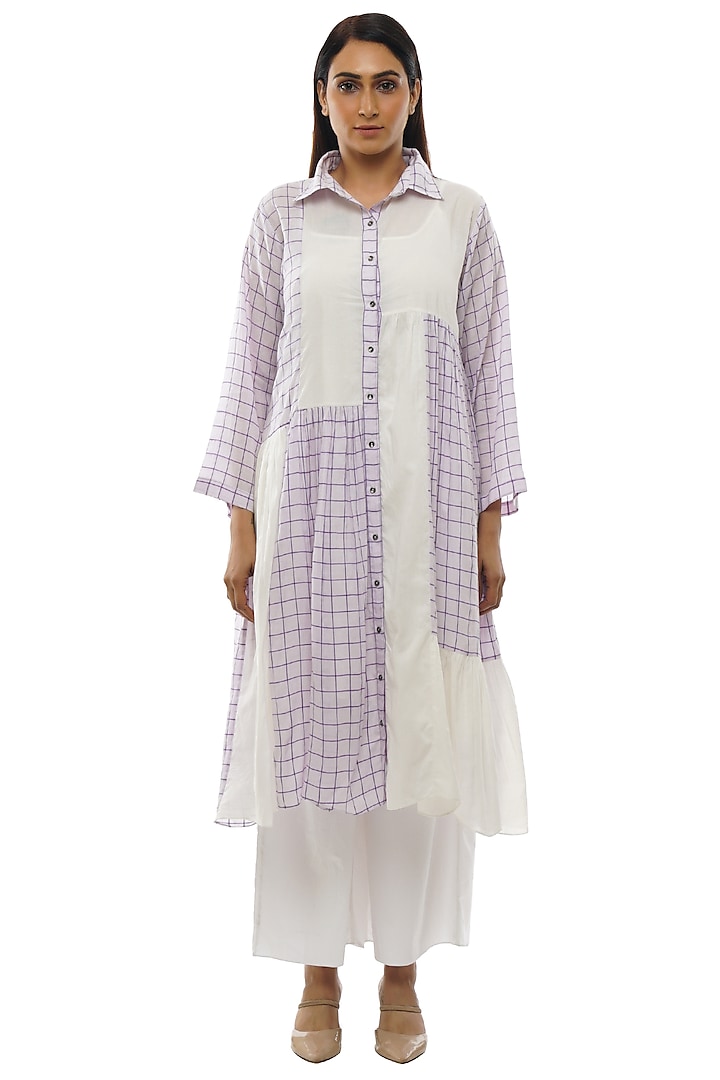 Bright White Handwoven Cotton Co-Ord Set by KHAT