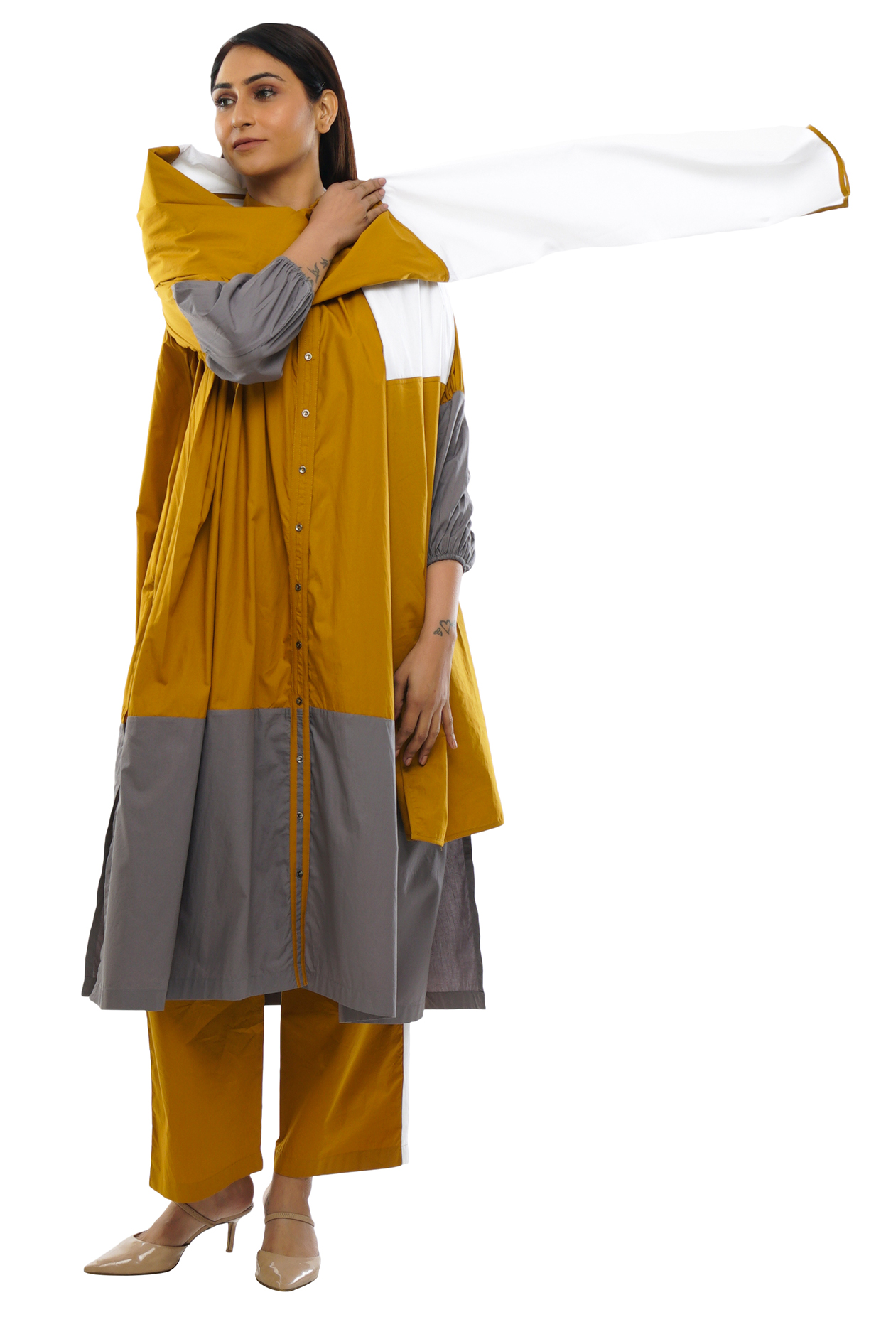 Mustard Cotton Poplin Tunic Set by KHAT at Pernia's Pop Up Shop