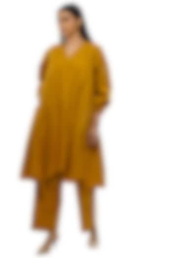 Mustard Cotton Poplin Tunic Set by KHAT at Pernia's Pop Up Shop