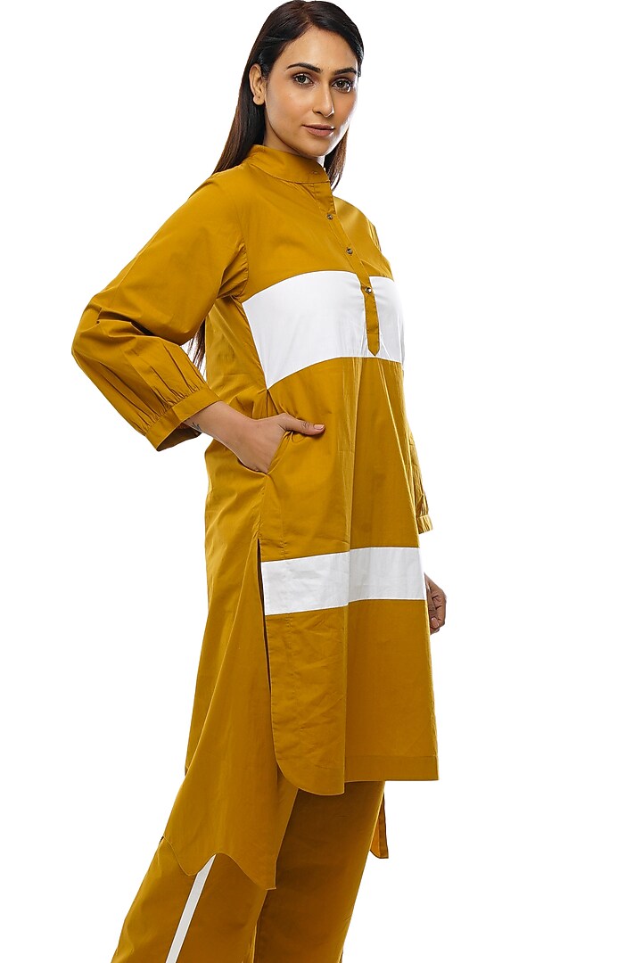 Mustard Cotton Poplin Summer Dress by KHAT at Pernia's Pop Up Shop