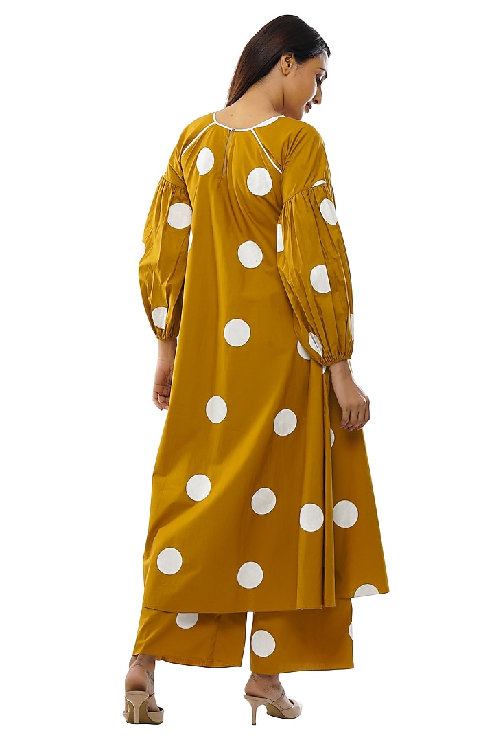 Mustard Poplin Cotton Printed Tunic Set by KHAT at Pernia's Pop Up Shop