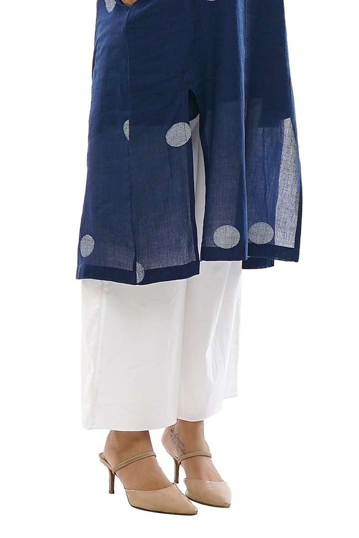 Navy Blue Handwoven Tunic Set by KHAT at Pernia's Pop Up Shop