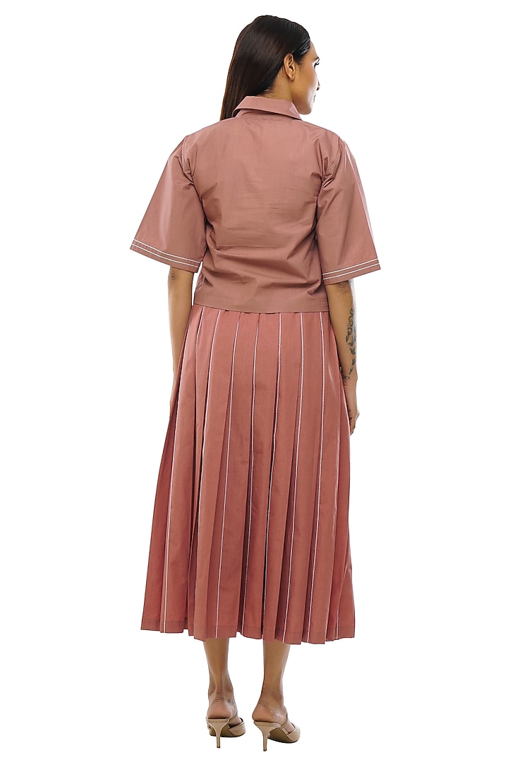 Light Pink Poplin Cotton Skirt Set by KHAT at Pernia's Pop Up Shop