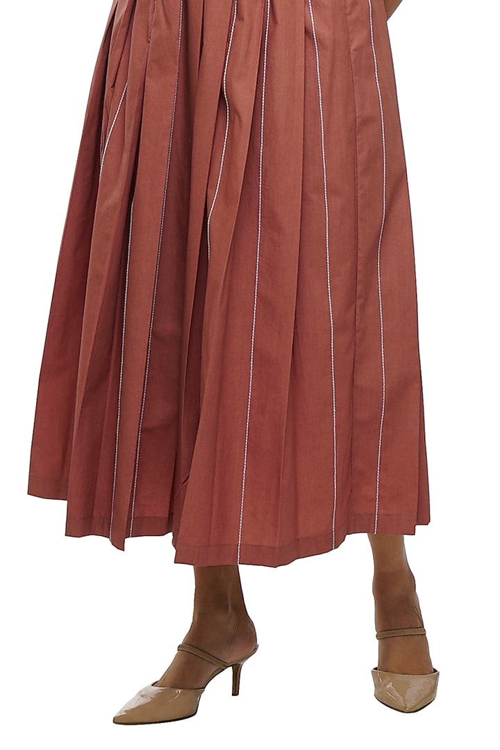 Light Pink Poplin Cotton Skirt Set by KHAT at Pernia's Pop Up Shop