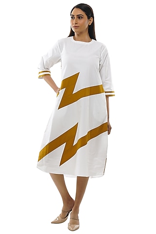 Bright White Poplin Cotton Kurta by KHAT