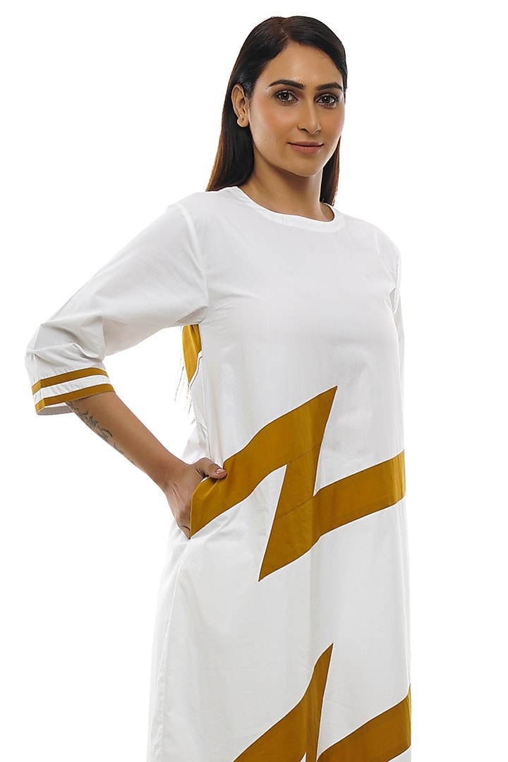 Bright White Poplin Cotton Kurta Set by KHAT at Pernia's Pop Up Shop