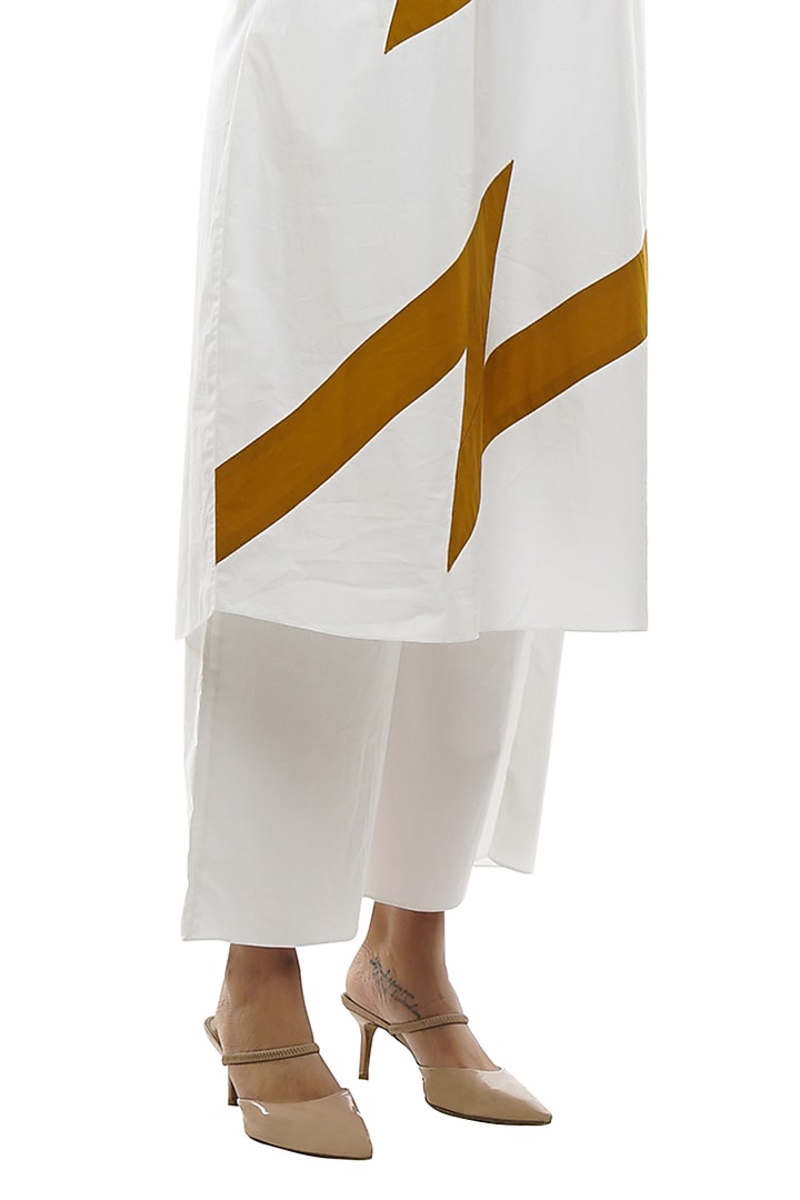 Bright White Poplin Cotton Kurta Set by KHAT at Pernia's Pop Up Shop