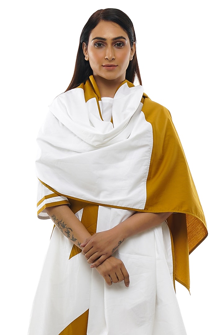 Bright White Poplin Cotton Kurta Set by KHAT at Pernia's Pop Up Shop