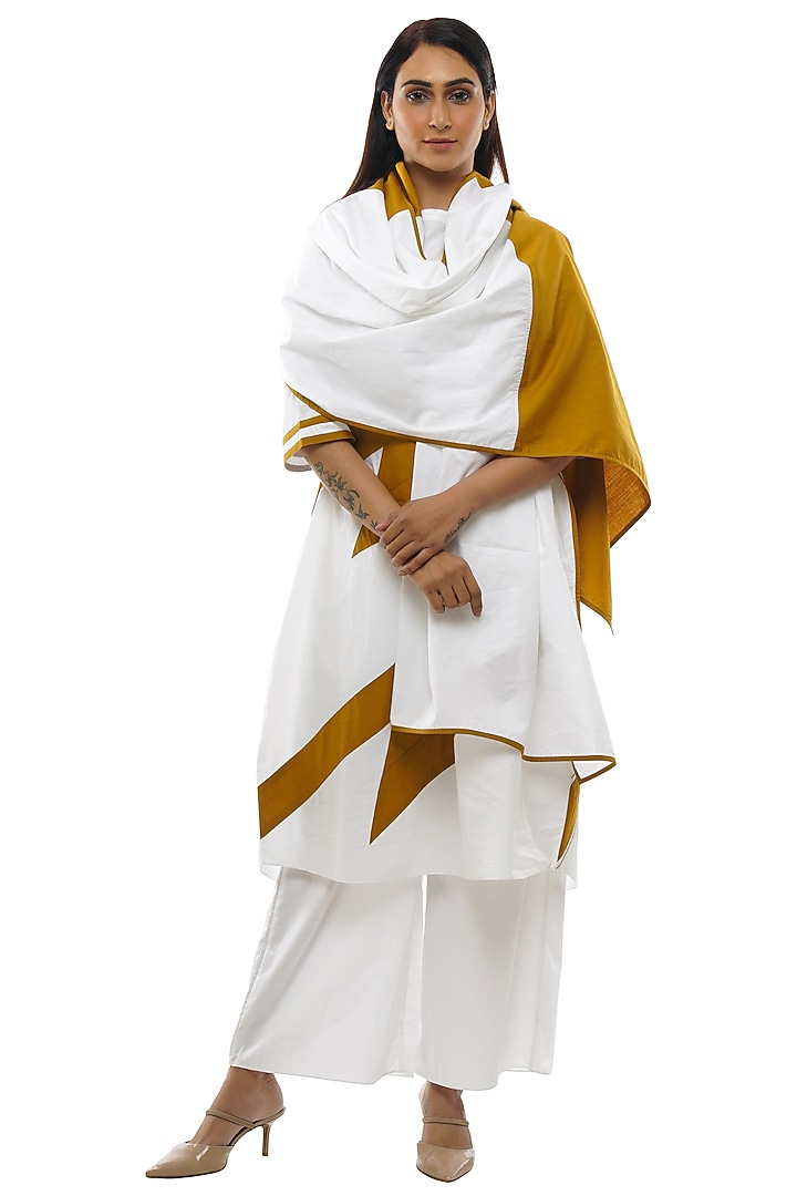 Bright White Poplin Cotton Kurta Set by KHAT at Pernia's Pop Up Shop