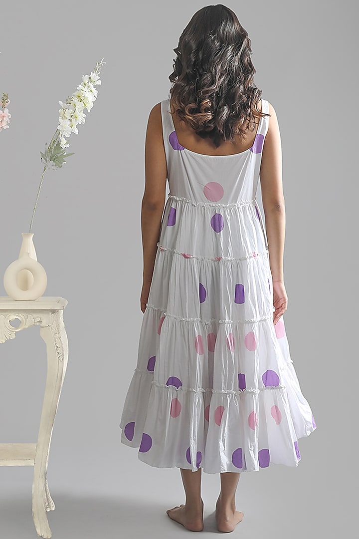 White Cotton Poplin Tiered Summer Dress With Slip Summer Dress by KHAT at Pernia's Pop Up Shop