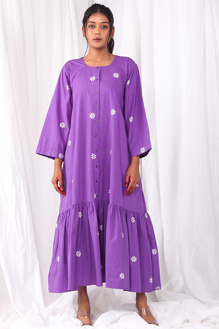 Light Purple Floral Printed Summer Dress by KHAT at Pernia's Pop Up Shop