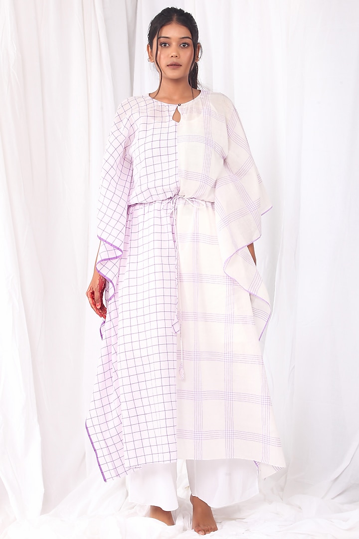 Bright White Handwoven Cotton Kaftan Set by KHAT at Pernia's Pop Up Shop