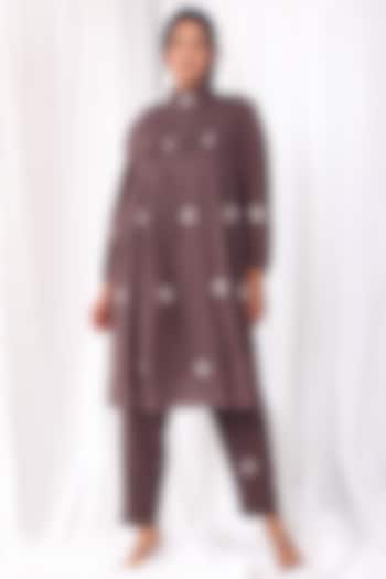 Brown Crepe Tunic Set by KHAT at Pernia's Pop Up Shop