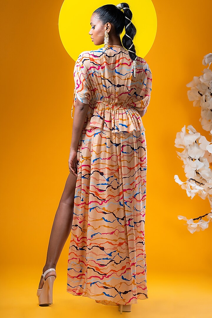Beige Crepe Maxi Summer Dress by KHB- Khushboo Haran Borkar at Pernia's Pop Up Shop