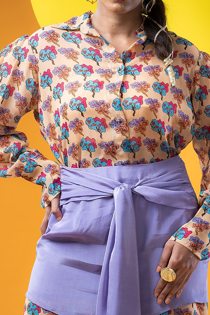 Lilac Crepe Skirt Set by KHB- Khushboo Haran Borkar at Pernia's Pop Up Shop