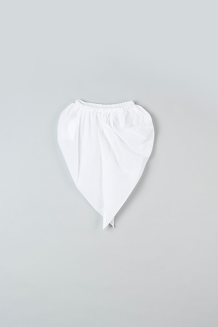 White Cotton Dhoti Pant Set For Girls by Khela at Pernia's Pop Up Shop