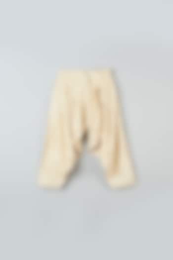 Beige Cotton Silk Patiala Pants For Boys by Khela