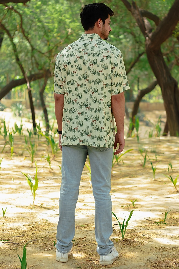 Light Green Digital Printed Summer Shirt by Kheer Ganga at Pernia's Pop Up Shop