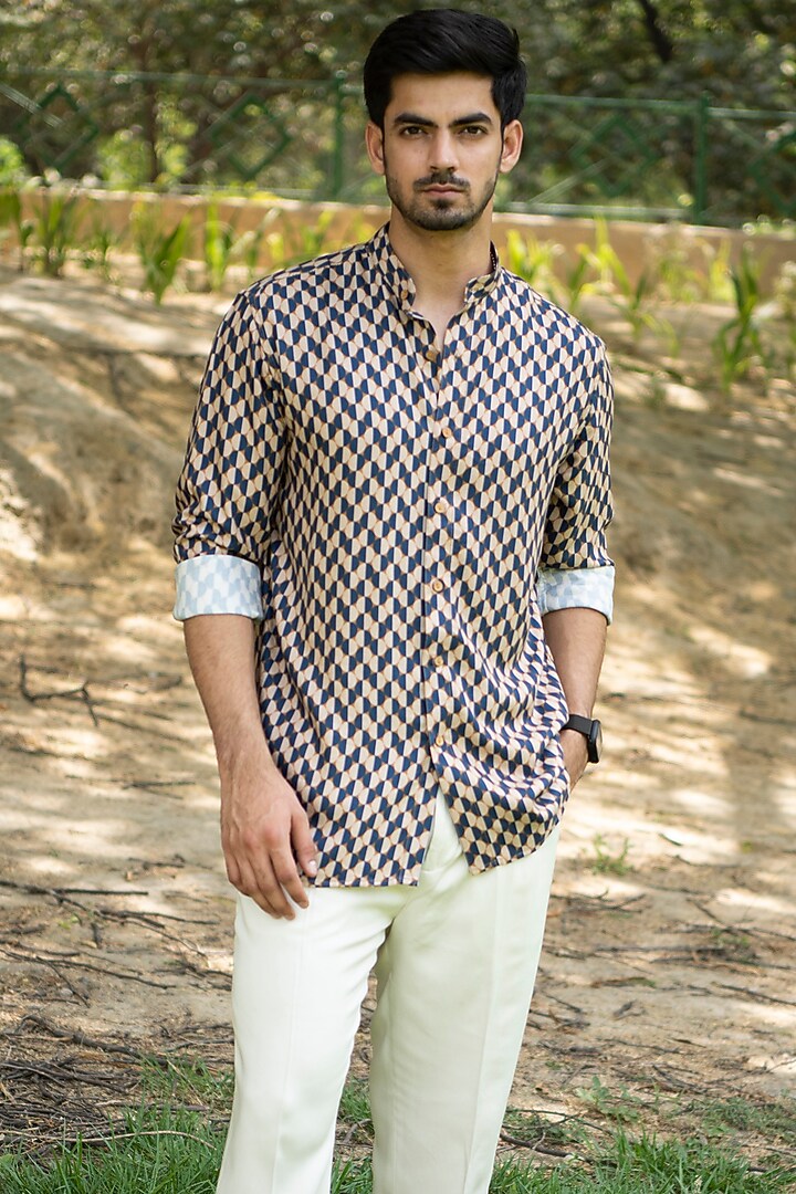 Multi-Colored Printed Summer Shirt by Kheer Ganga at Pernia's Pop Up Shop